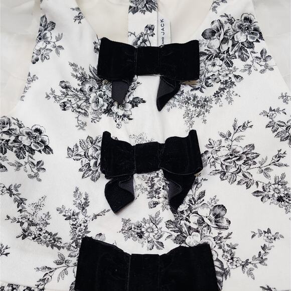 Janie and Jack Cream and Sugar Floral Toile Bow Dress - Picture 4 of 8